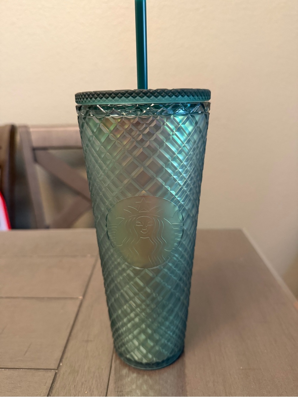 Starbucks Teal Iridescent Studded Tumbler with Straw